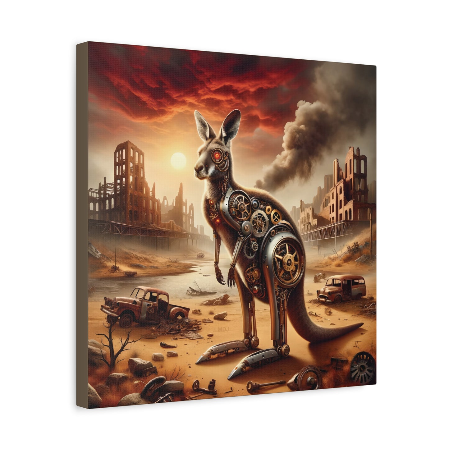 Steampunk Kangaroo 15 - Thick Matte Canvas Print