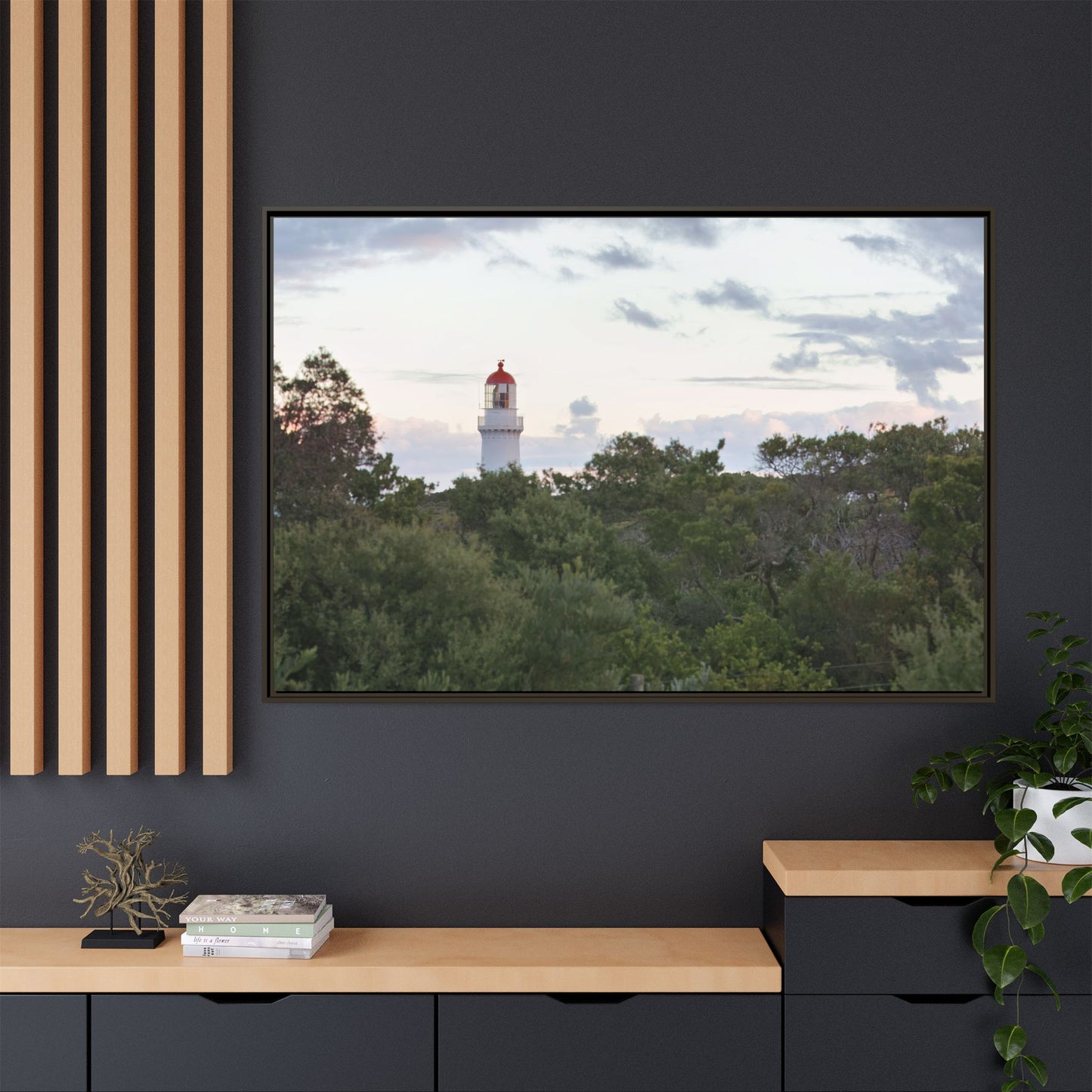 Cape Schank Lighthouse on a Winter Morning 6279 - Framed Canvas Print
