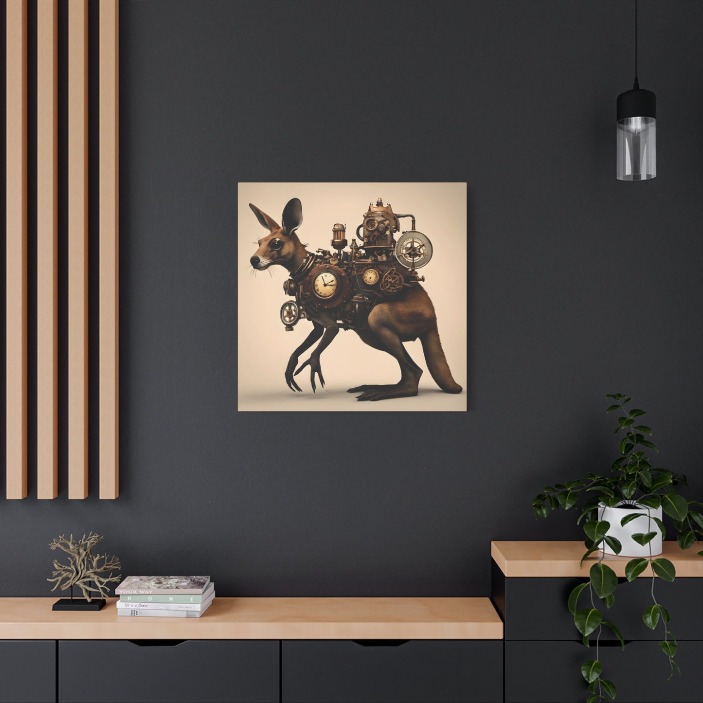 Steampunk Kangaroo 1 - Thick Matte Canvas Print