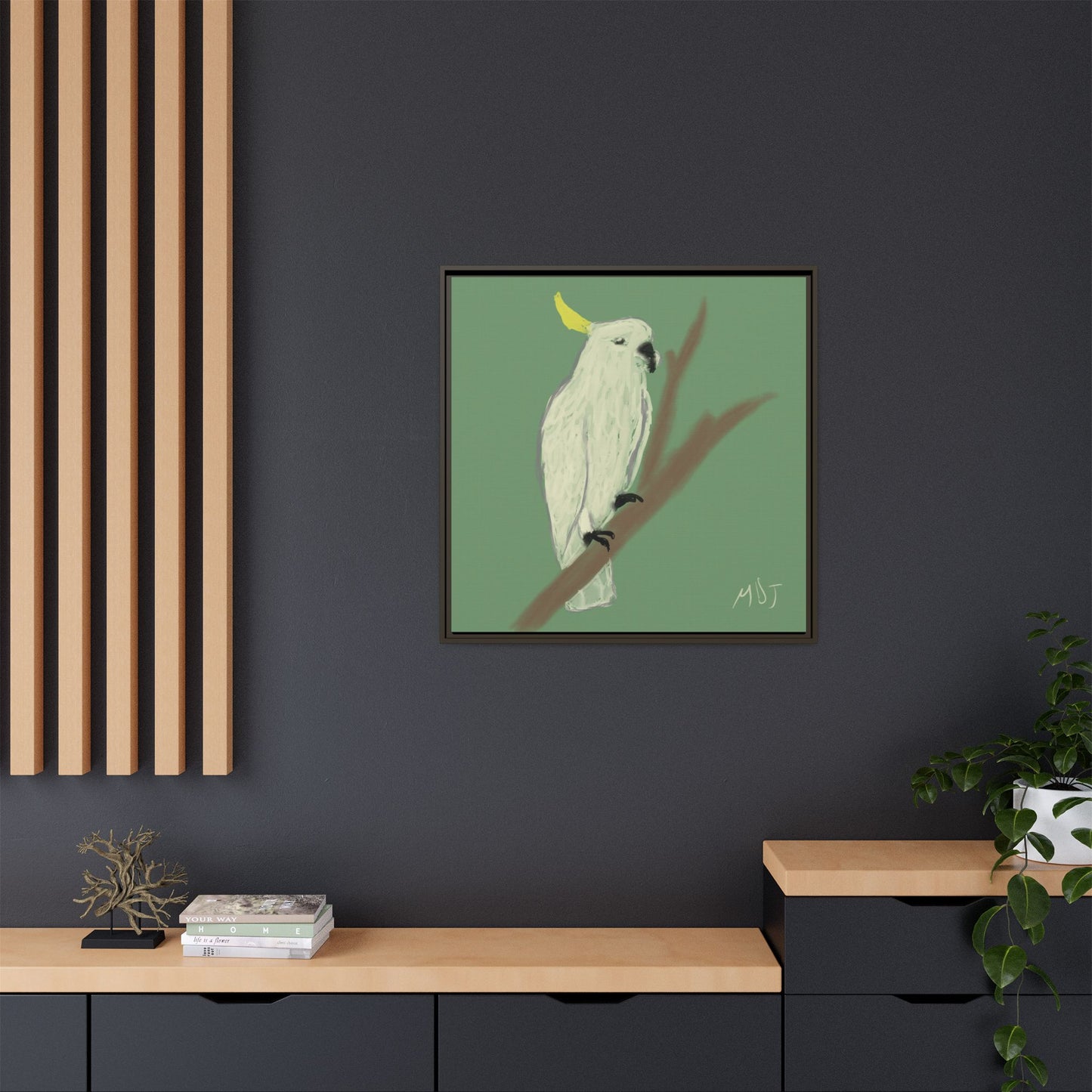 Cockatoo Charm - Framed Canvas Print