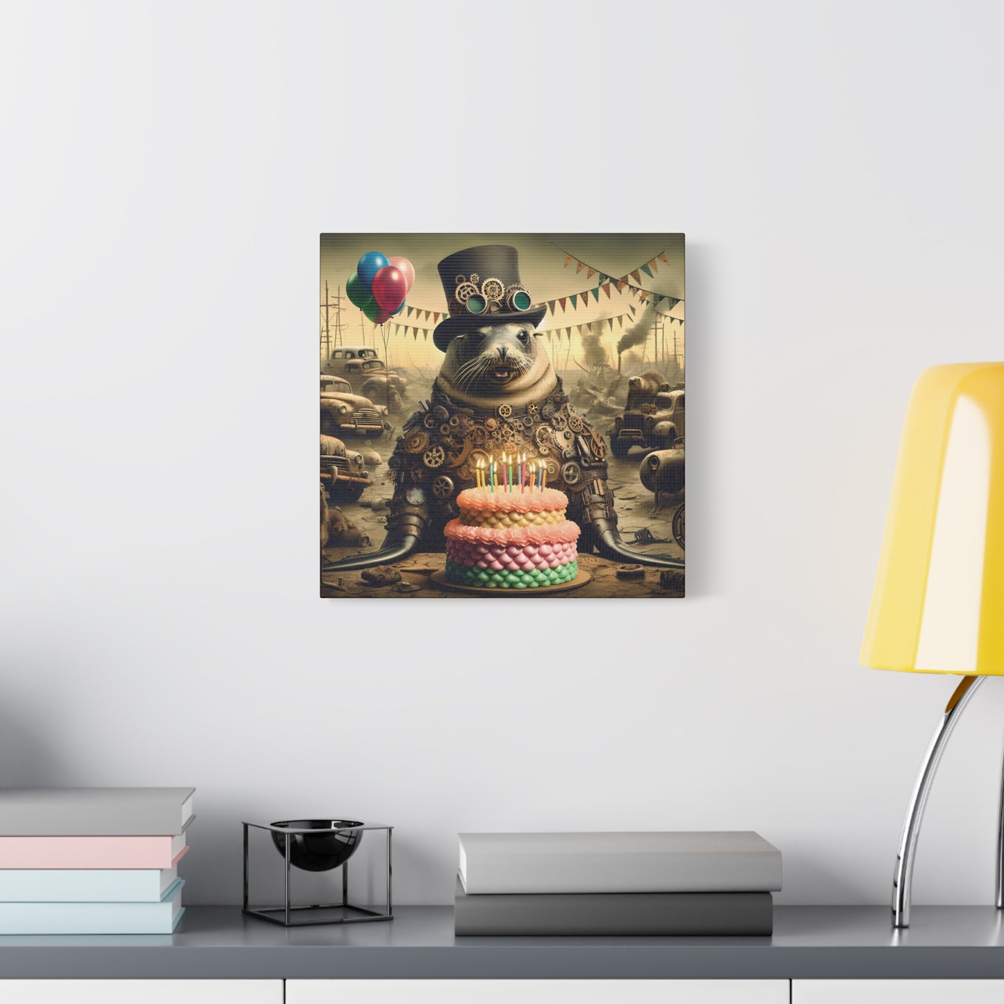 Steampunk Seal 11 - Thick Matte Canvas Print