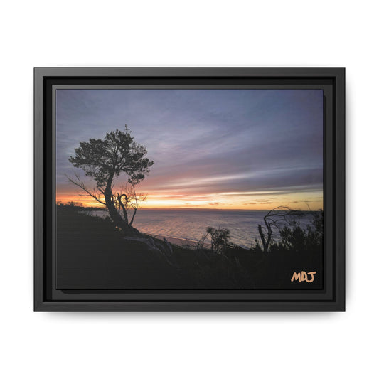 A Tranquil Evening: The Sunset Over Cowes - Thick Matte Canvas Print, Framed