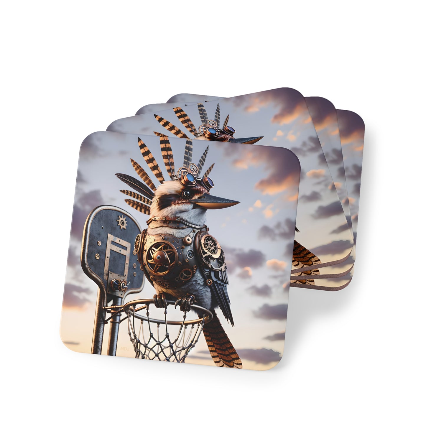 Steampunk Kookaburra 19 - Coasters