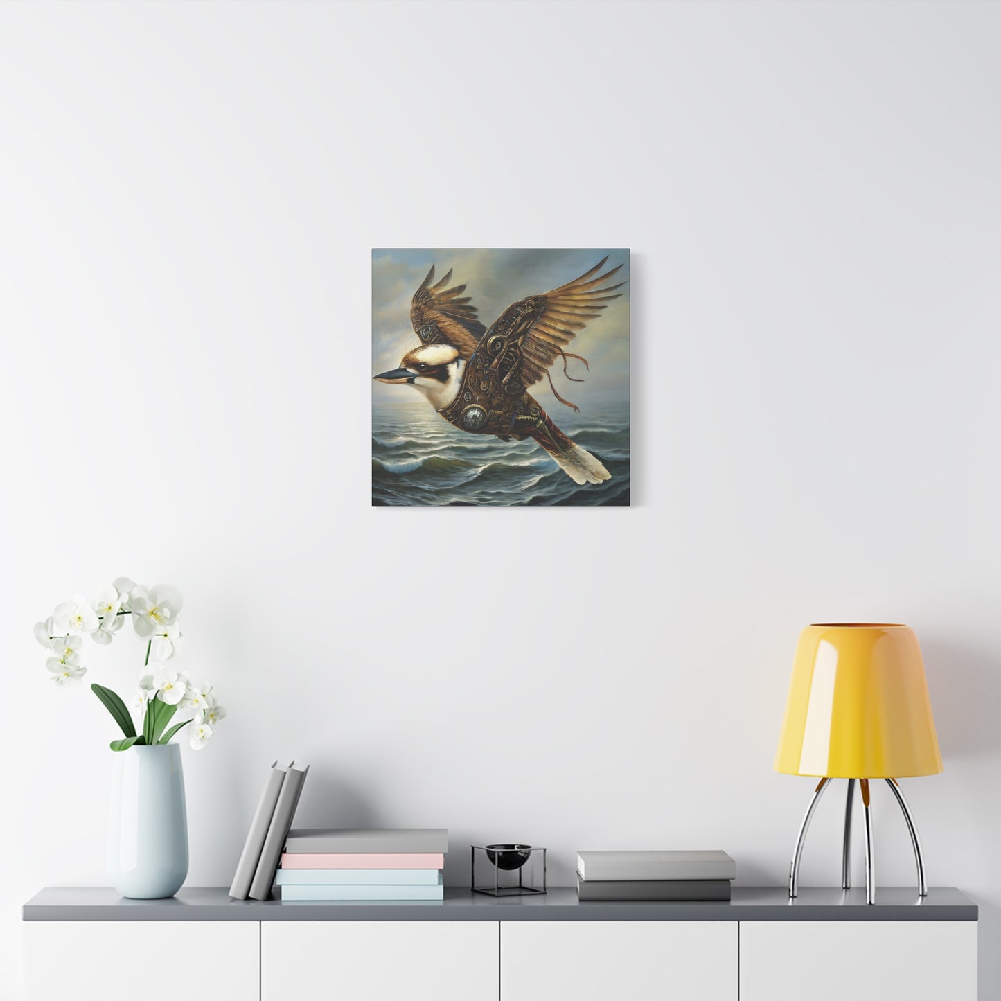 Steampunk Kookaburra 13 - Thick Matte Canvas Print