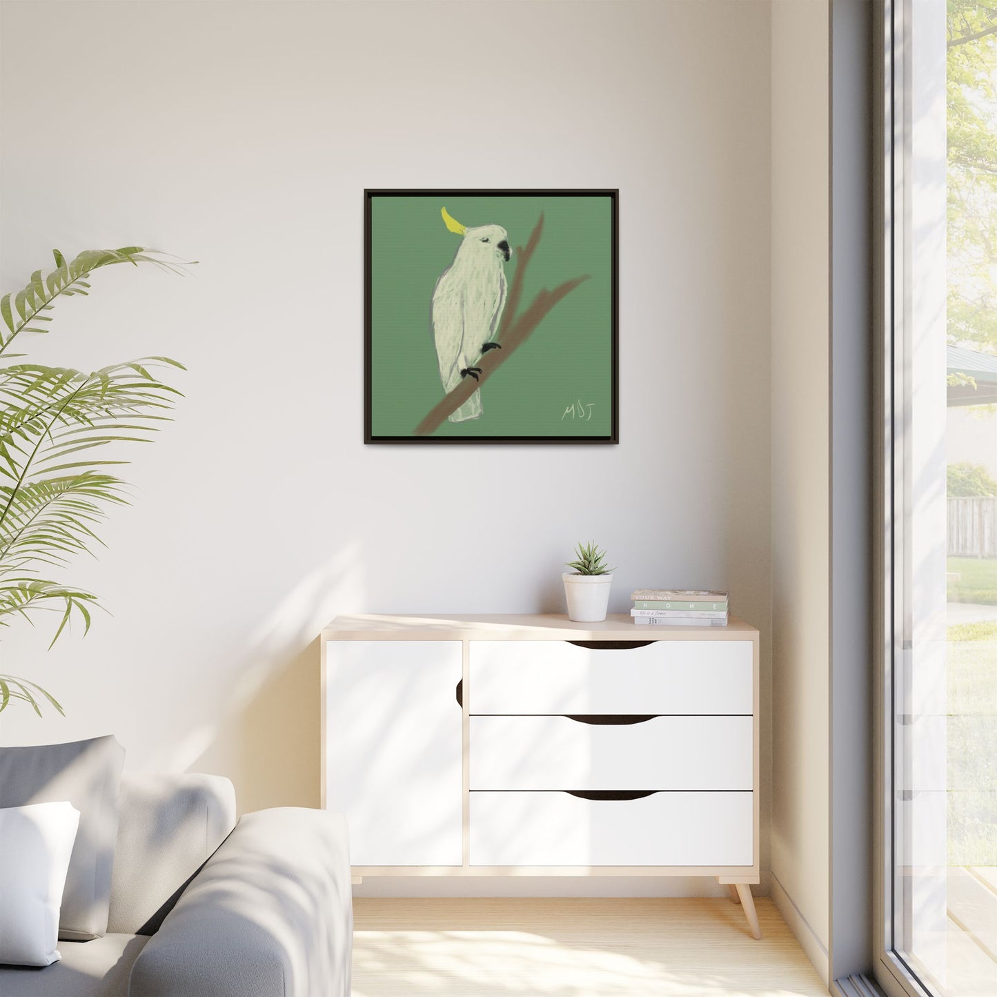 Cockatoo Charm - Framed Canvas Print